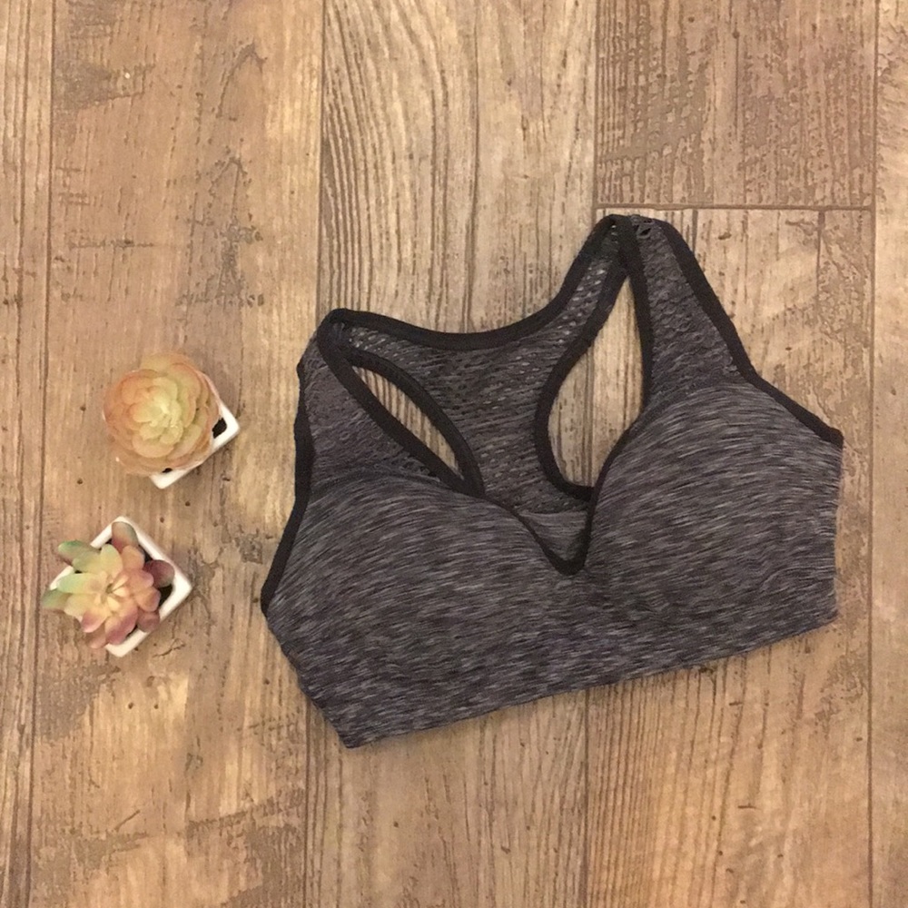PINK gray sports bra size Medium
